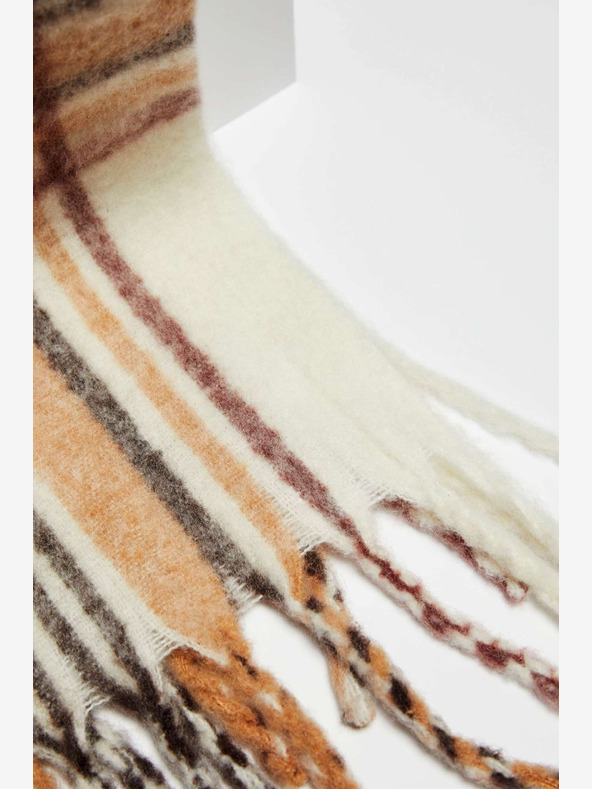 Moodo Cremefarbenes Beige Damen-Kariertes Tuch Moodo