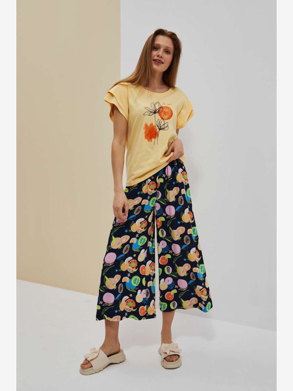 Moodo Gelbes bedrucktes Hemd Moodo