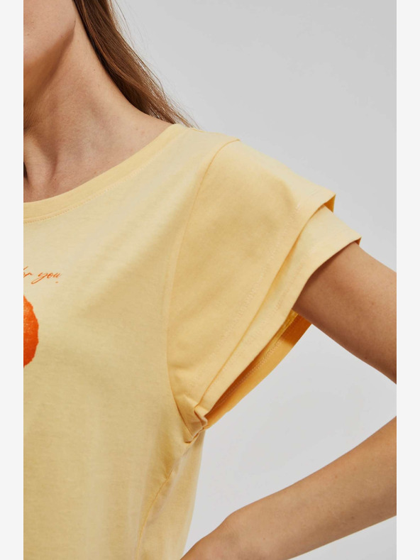 Moodo Gelbes bedrucktes Hemd Moodo