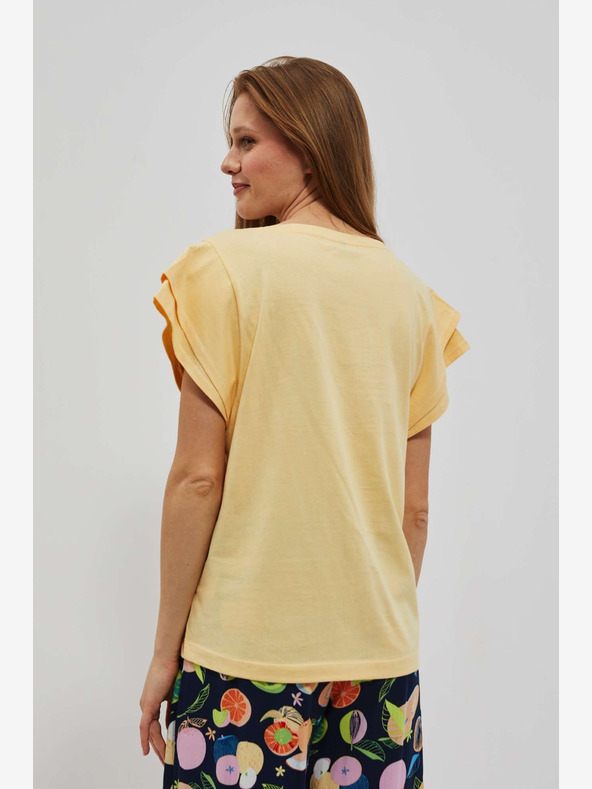 Moodo Gelbes bedrucktes Hemd Moodo