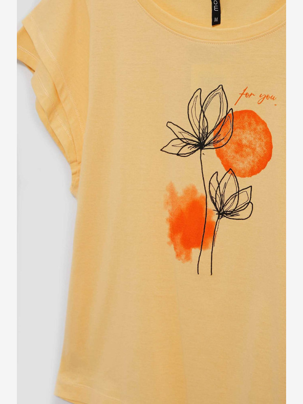 Moodo Gelbes bedrucktes Hemd Moodo