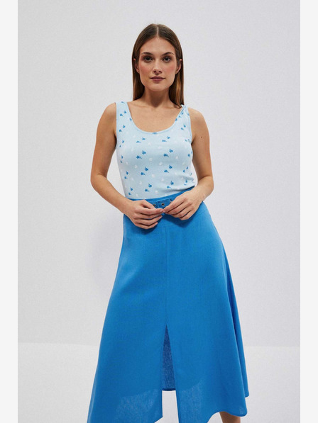Moodo Hellblaues bedrucktes Tank-Top Moodo