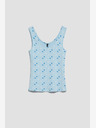 Moodo Hellblaues bedrucktes Tank-Top Moodo