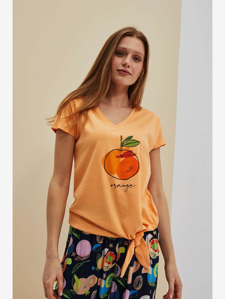 Moodo Orange bedrucktes T-Shirt Moodo