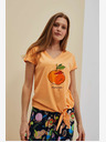 Moodo Orange bedrucktes T-Shirt Moodo