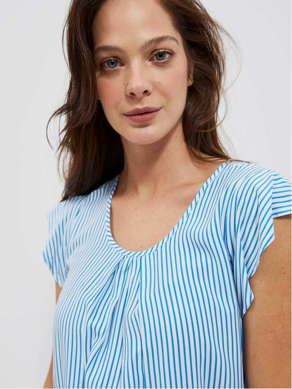 Moodo Blau-weiß gestreifte Bluse Moodo