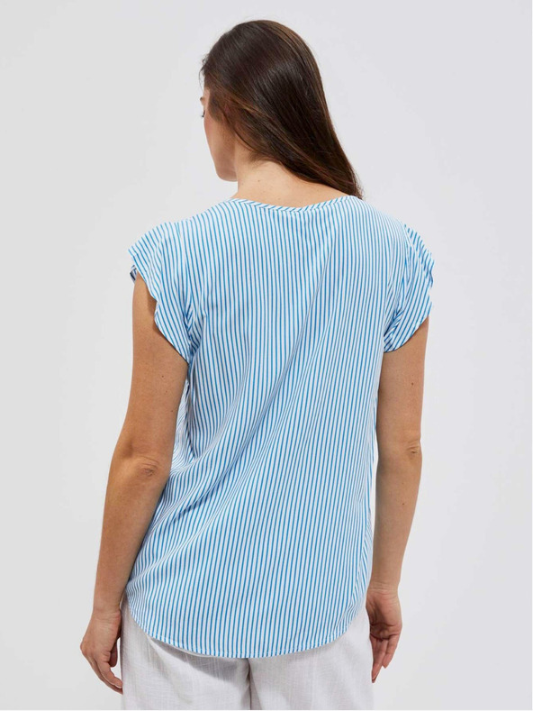 Moodo Blau-weiß gestreifte Bluse Moodo