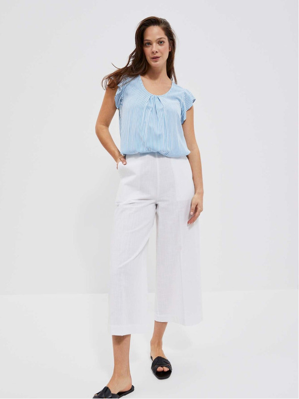 Moodo Blau-weiß gestreifte Bluse Moodo