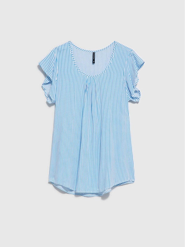 Moodo Blau-weiß gestreifte Bluse Moodo