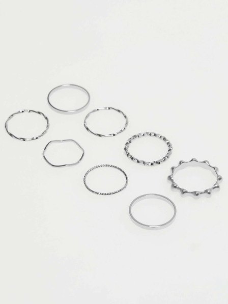 Moodo Set aus feinen Ringen in Silber Moodo