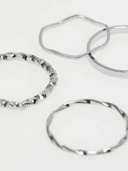 Moodo Set aus feinen Ringen in Silber Moodo