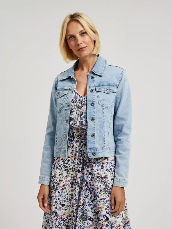 Moodo Hellblaue Jeansjacke mit Knöpfen Moodo