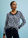 Moodo Geometrisches V-Ausschnitt-Shirt Moodo