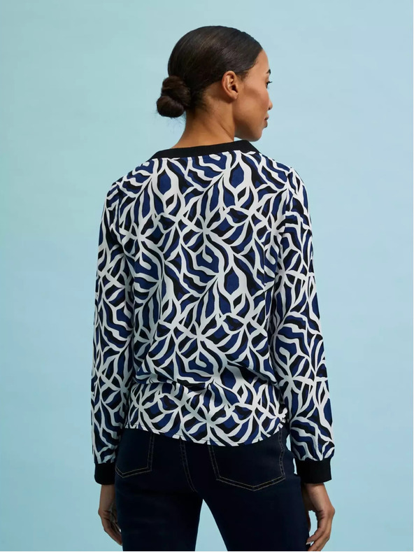 Moodo Geometrisches V-Ausschnitt-Shirt Moodo