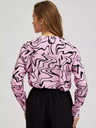 Moodo Rosa langärmelige Bluse mit geometrischem Muster Moodo