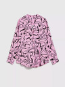 Moodo Rosa langärmelige Bluse mit geometrischem Muster Moodo