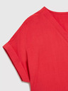 Moodo Rotes Shirt mit V-Ausschnitt und kurzen Ärmeln Moodo