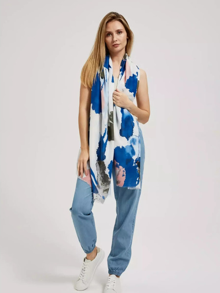 Moodo Blauer Sommerschal mit Muster Moodo