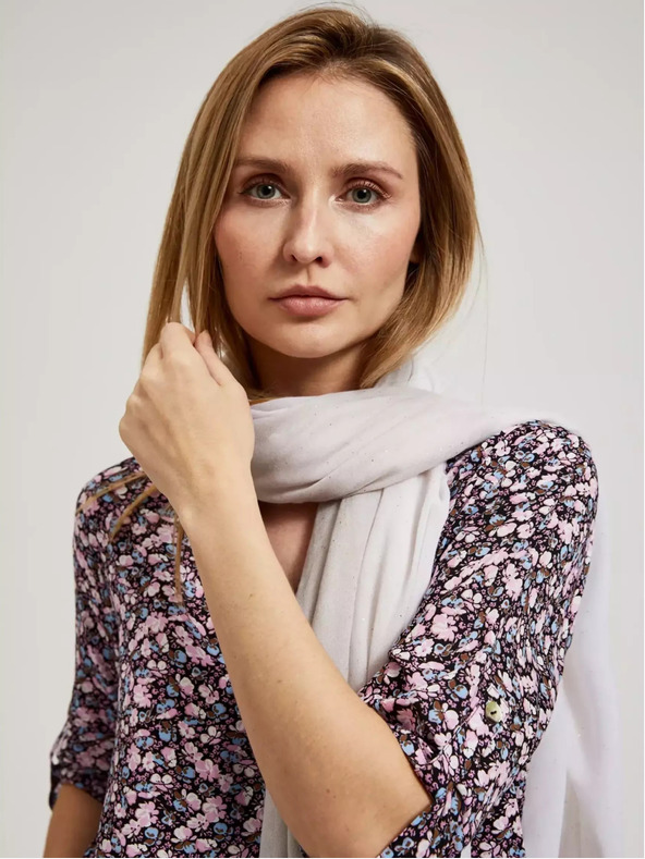 Moodo Grauer Sommerschal mit ausgefranstem Rand Moodo