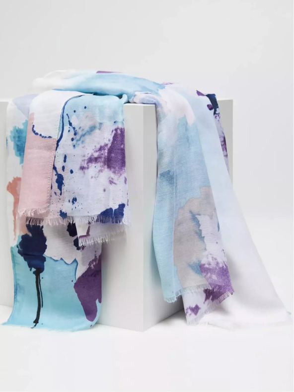 Moodo Lila gemusterter Schal Moodo