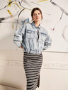 Moodo Hellblaue Jeansjacke mit Reißverschluss Moodo