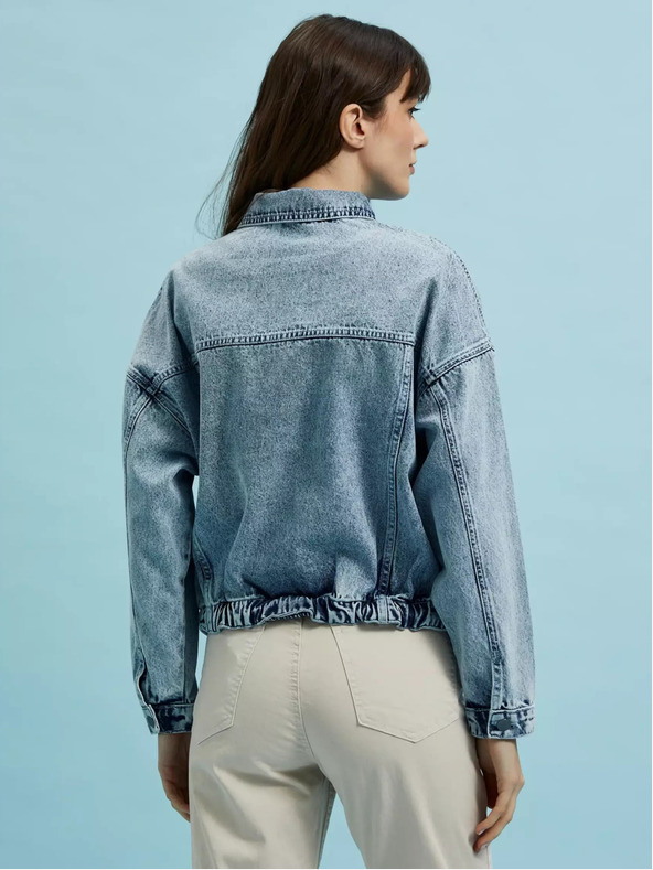 Moodo Hellblaue Jeansjacke mit Reißverschluss Moodo