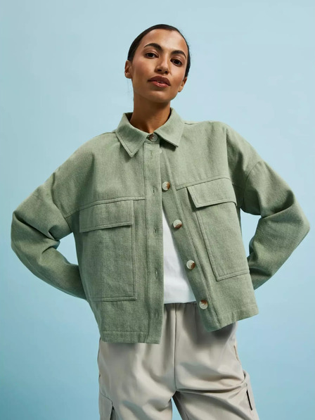 Moodo Olivgrüne Jacke mit Taschen und Kragen Moodo