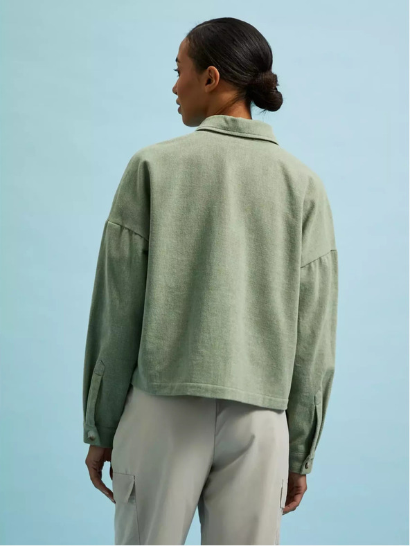 Moodo Olivgrüne Jacke mit Taschen und Kragen Moodo