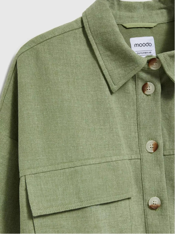 Moodo Olivgrüne Jacke mit Taschen und Kragen Moodo