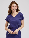 Moodo Lila T-Shirt mit V-Ausschnitt Moodo