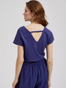 Moodo Lila T-Shirt mit V-Ausschnitt Moodo
