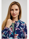 Moodo Dunkelblauer Bomber mit Blumendruck Moodo