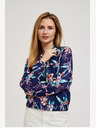 Moodo Dunkelblauer Bomber mit Blumendruck Moodo