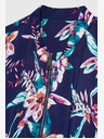 Moodo Dunkelblauer Bomber mit Blumendruck Moodo