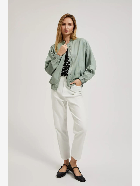 Moodo Grüner Bomber mit Reißverschluss Moodo