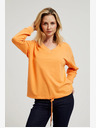Moodo Orangefarbenes Sweatshirt mit V-Ausschnitt Moodo