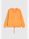 Moodo Orangefarbenes Sweatshirt mit V-Ausschnitt Moodo