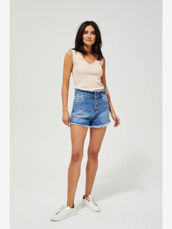 Moodo Blaue Damen Denim Shorts Moodo