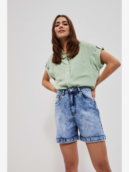 Moodo Blaue Damen Denim Shorts Moodo