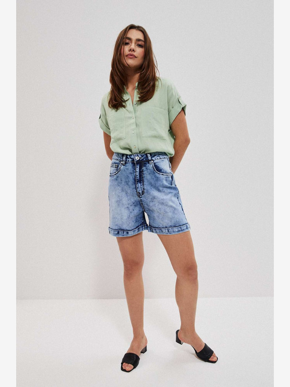 Moodo Blaue Damen Denim Shorts Moodo