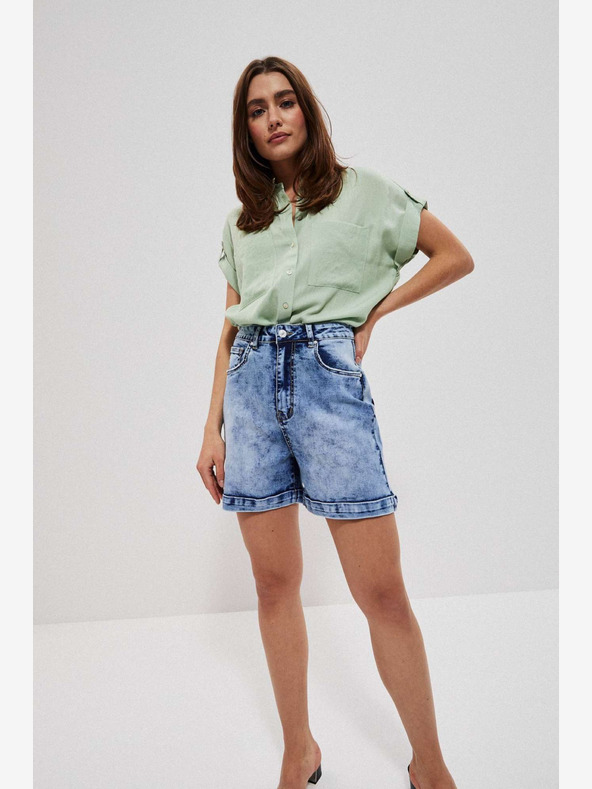 Moodo Blaue Damen Denim Shorts Moodo