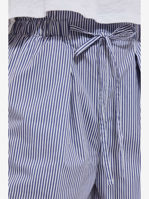 Moodo Weiß und blau gestreifte Damen-Shorts Moodo