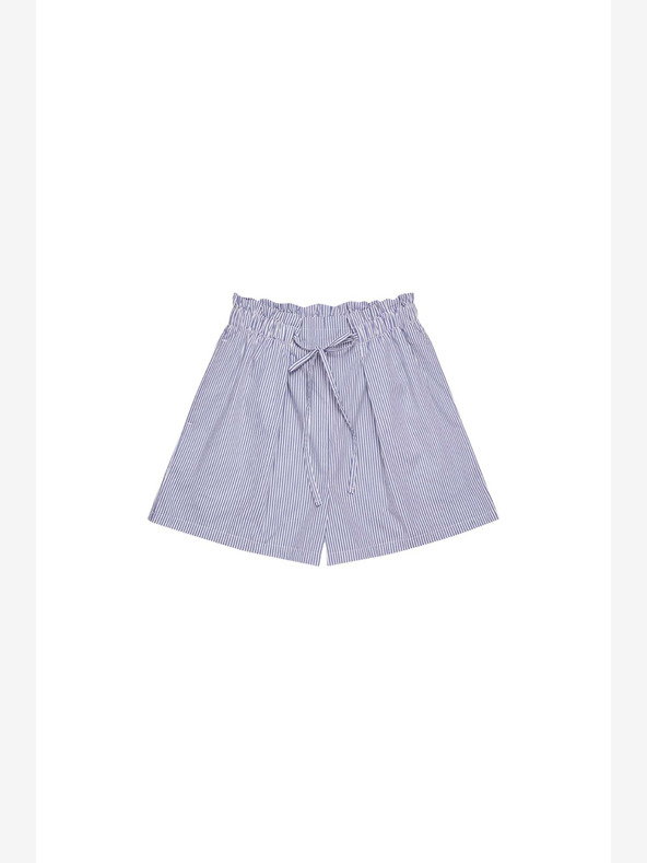 Moodo Weiß und blau gestreifte Damen-Shorts Moodo