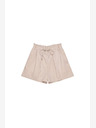 Moodo Weiß und braun gestreifte Damen-Shorts von Moodo