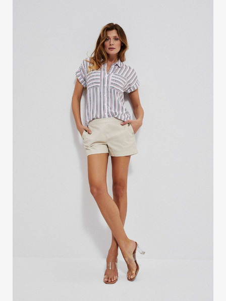 Moodo Cremefarbene Damen Shorts Moodo