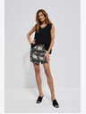 Moodo Weiß und schwarz gemusterte Damen-Shorts Moodo