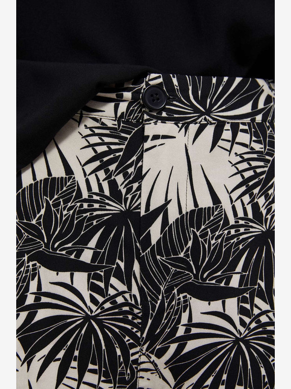 Moodo Weiß und schwarz gemusterte Damen-Shorts Moodo