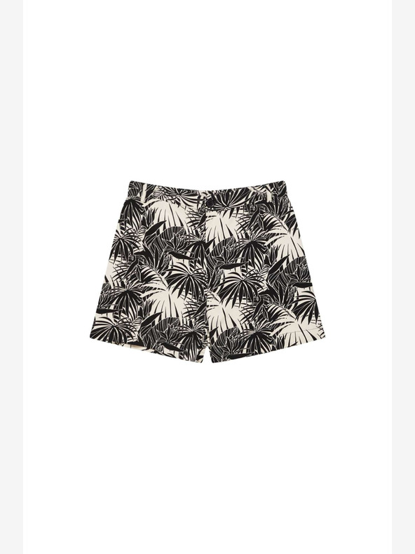 Moodo Weiß und schwarz gemusterte Damen-Shorts Moodo