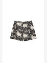 Moodo Weiß und schwarz gemusterte Damen-Shorts Moodo
