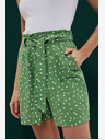 Moodo Grüne Damen Tupfen-Shorts Moodo